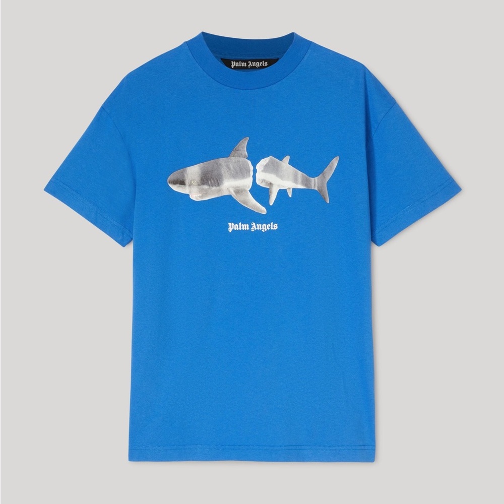 Palm Angels Shark T-Shirt in Blue NWT - Picture 4 of 10